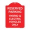 Signmission For Electrical Cars Reserved Parking-Hybrid & Electric Vehicles Only, Red & White, RW-1824-23947 A-DES-RW-1824-23947 - alternate 1